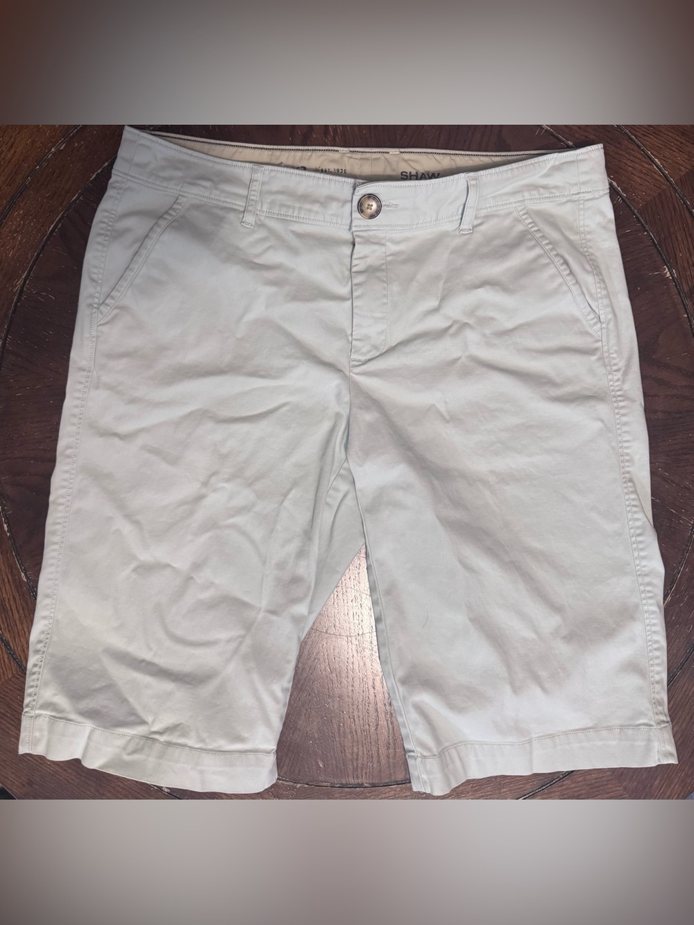 Eddie Bauer Pale Blue Flat-Front Chino Shorts